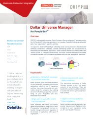 Dollar Universe Manager for PeopleSoft - Orsyp