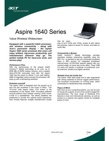 Aspire 1640 Series