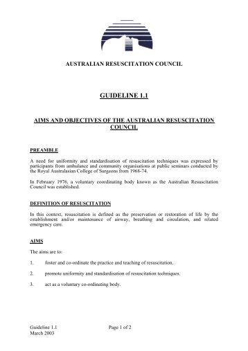 guideline 1.1 - Australian Resuscitation Council