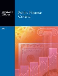 S&P - Public Finance Criteria (2007). - The Global Clearinghouse