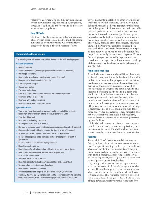 S&P - Public Finance Criteria (2007). - The Global Clearinghouse