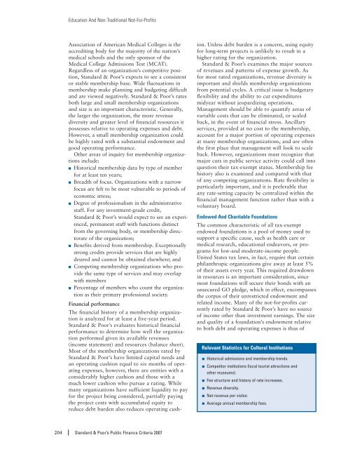 S&P - Public Finance Criteria (2007). - The Global Clearinghouse