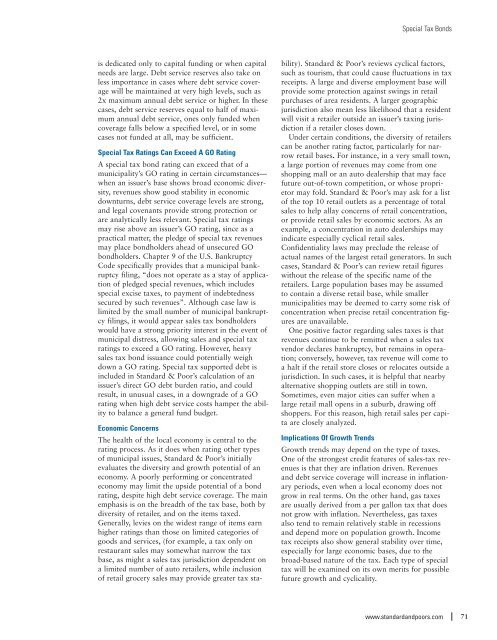 S&P - Public Finance Criteria (2007). - The Global Clearinghouse