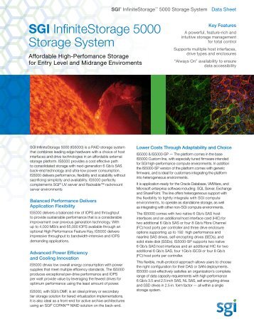 SGI InfiniteStorage 5000 Storage System