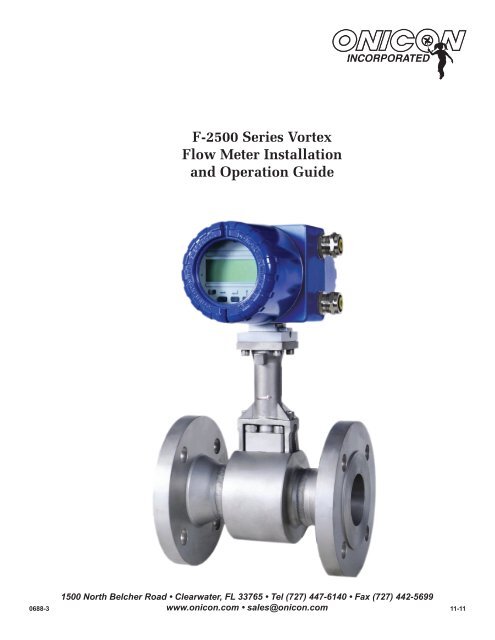 F-2500 Series Vortex Flow Meter Installation and Operation ... - Onicon