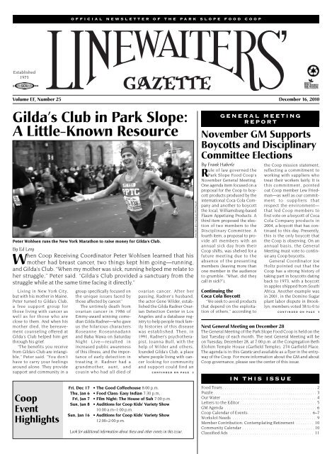 Gilda's Club in Park Slope: A Little-Known Resource
