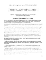 Declaration of Talloires - the World Press Freedom Committee