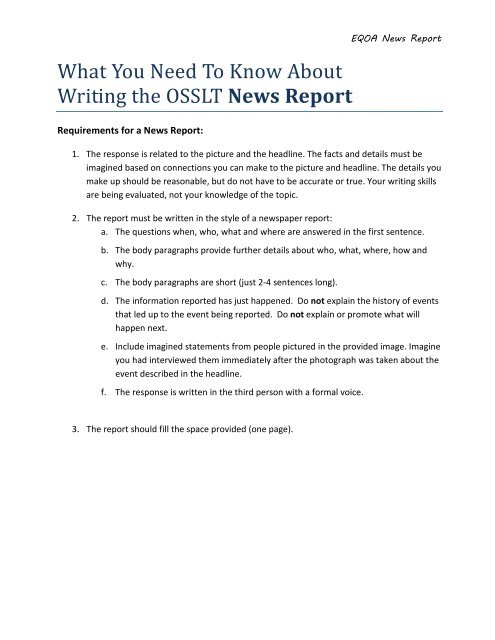 OSSLT News Report Practice 2012.pdf - GDHS English Department