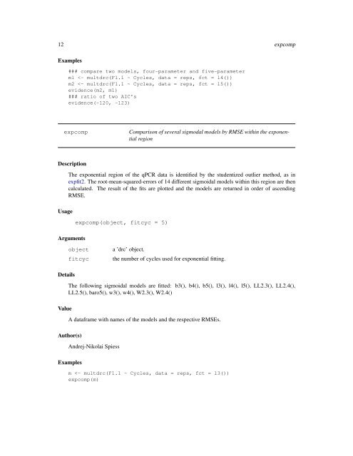 The qpcR Package - NexTag Supports Open Source Initiatives