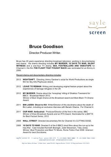 Bruce Goodison - Sayle Screen