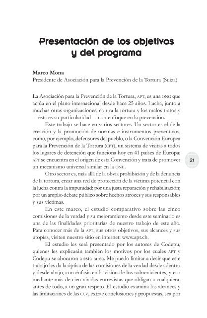 comisiones de la verdad final - Comisión de Derechos Humanos del ...