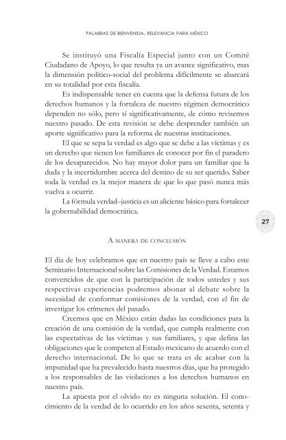 comisiones de la verdad final - Comisión de Derechos Humanos del ...