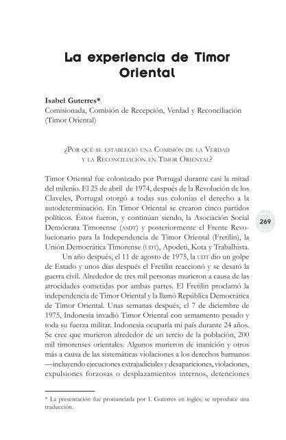 comisiones de la verdad final - Comisión de Derechos Humanos del ...