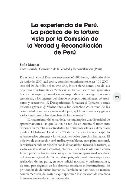 comisiones de la verdad final - Comisión de Derechos Humanos del ...