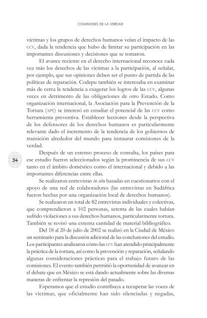 comisiones de la verdad final - Comisión de Derechos Humanos del ...