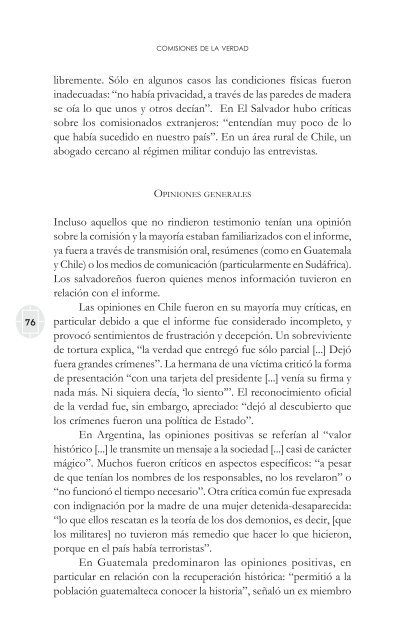 comisiones de la verdad final - Comisión de Derechos Humanos del ...