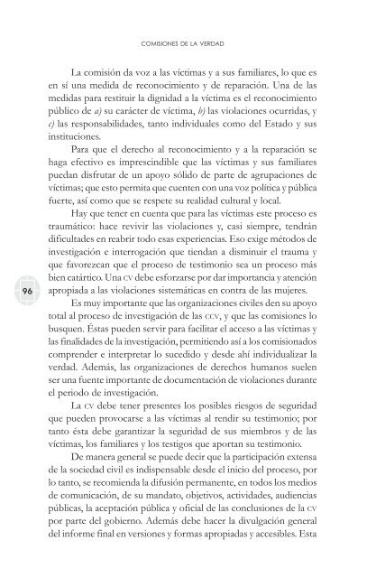 comisiones de la verdad final - Comisión de Derechos Humanos del ...