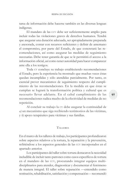 comisiones de la verdad final - Comisión de Derechos Humanos del ...