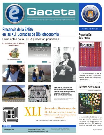 DESCARGAR eGACETA 9 - Escuela Nacional de Biblioteconomía y ...