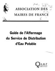 Guide de I'Affermage dw Service de Distribution d'Eau Potable