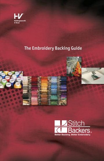 The Embroidery Backing Guide - Hollingsworth & Vose