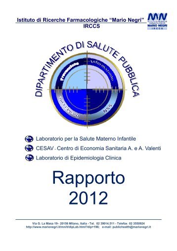 Rapporto 2012 - Istituto di Ricerche Farmacologiche Mario Negri