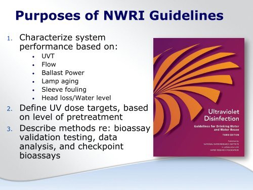 UV Applications for Reuse and the New NWRI Guidelines ...