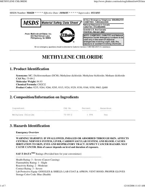 METHYLENE CHLORIDE