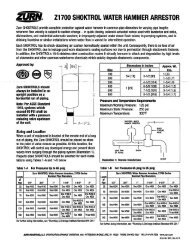 ZURM 21100 SHOKTROL WATER HAMMER ARRESTOR - Zurn