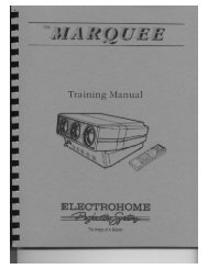 Electrohome Marquee 8000 Install/Training Manual - CurtPalme.com