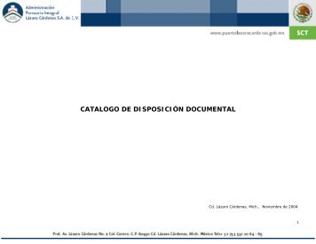 catalogo de disposiciÃ³n documental - Puerto LÃ¡zaro CÃ¡rdenas