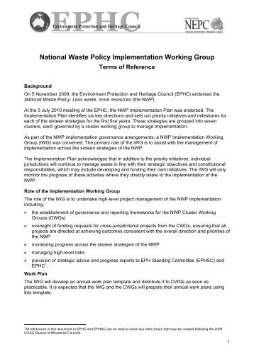 National Waste Policy Implementation Working Group