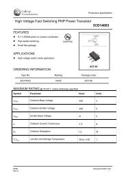 High Voltage Fast Switching PNP Power Transistor 3CD14003