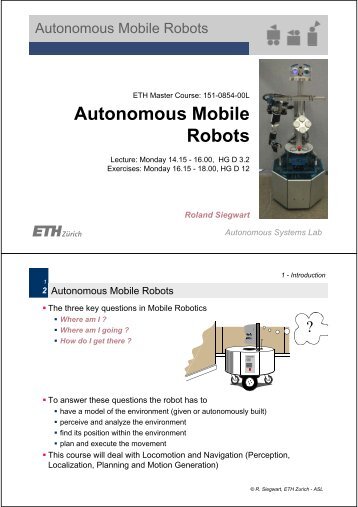 1: Introduction - Autonomous Systems Lab