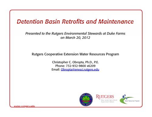 Detention Basin Retrofits and Maintenance - Rutgers Cooperative ...