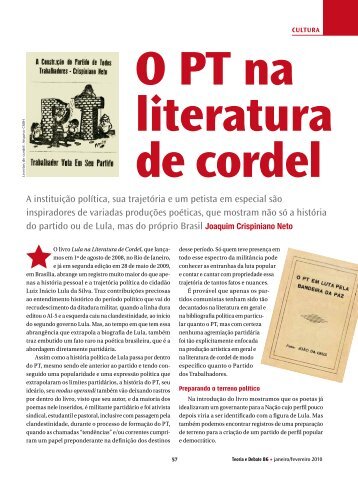 A instituiÃ§Ã£o polÃ­tica, sua trajetÃ³ria e um petista em especial sÃ£o ...
