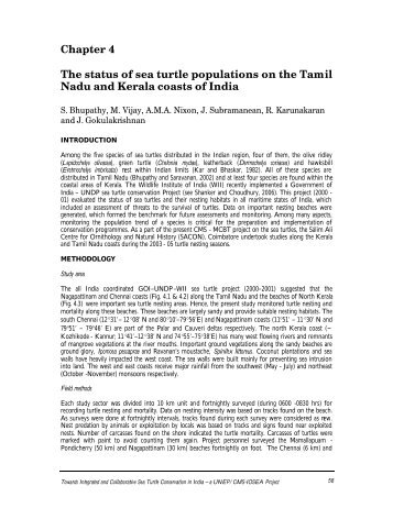 Chapter 4 The status of sea turtle populations on the Tamil Nadu ...