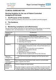Nursing protocol for use of patient controlled analgesia - the Royal ...