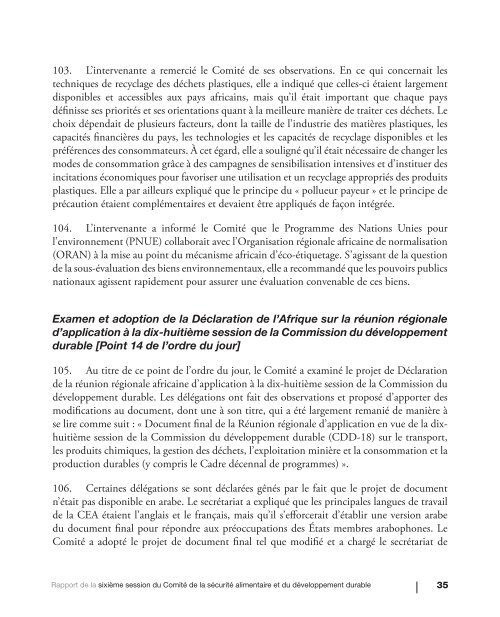 CFSSD Report_FR.indd - Economic Commission for Africa - United ...