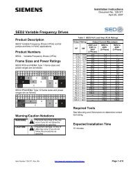Siemens SED2 Installation Instructions - Industrial Controls