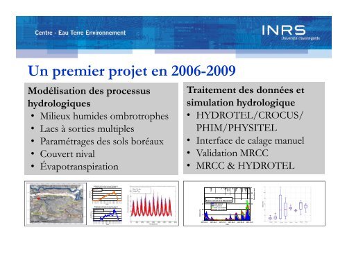 Adaptation des outils PHYSITEL/HYDROTEL au milieu ... - Ouranos