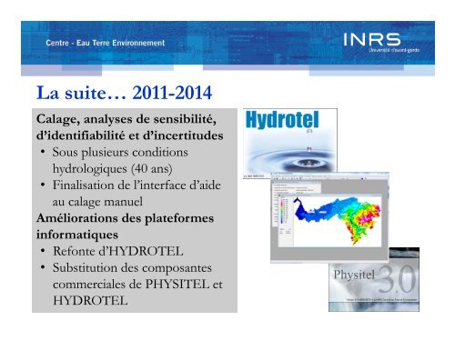 Adaptation des outils PHYSITEL/HYDROTEL au milieu ... - Ouranos