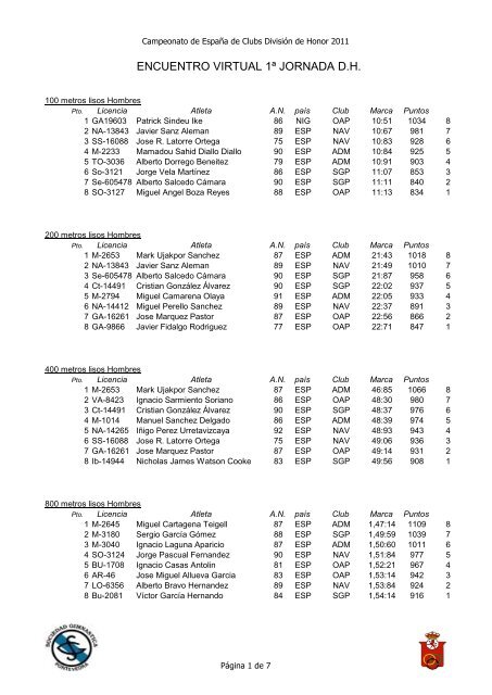 Programa de Liga de Clbus - Sociedad Gimnastica de Pontevedra