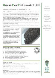 Organic Plant Feed granular 11-0-5 - Yves Kessler. ETM. Solutions ...