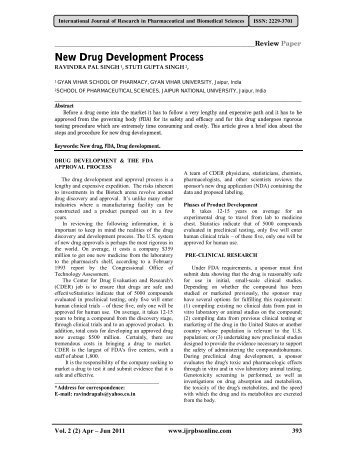 New Drug Development Process - International Journal of Research ...