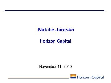 Natalie Jaresko Horizon Capital