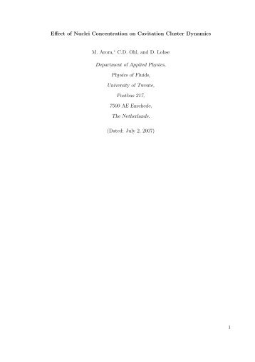 Effect of Nuclei Concentration on Cavitation Cluster Dynamics M ...