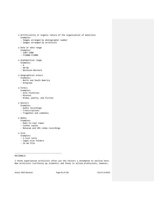 Appendix A - Society of American Archivists