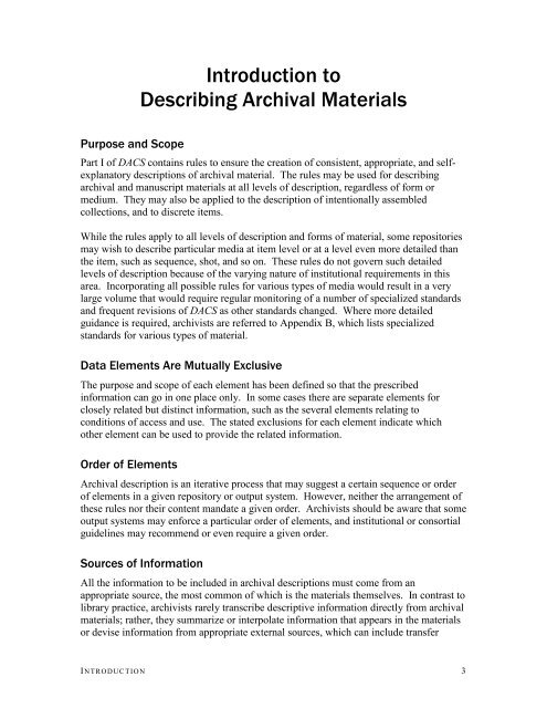 Appendix A - Society of American Archivists