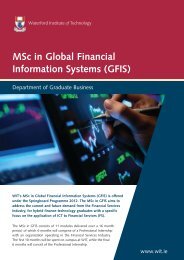 MSc in Global Financial Information Systems (GFIS) - Waterford ...